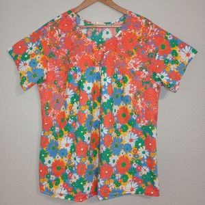 layerz clothing mod floral embroidered top
